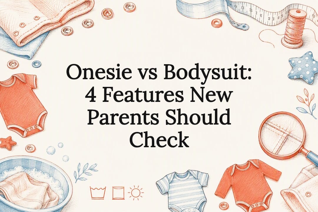 Decorative baby clothing feature guide illustration