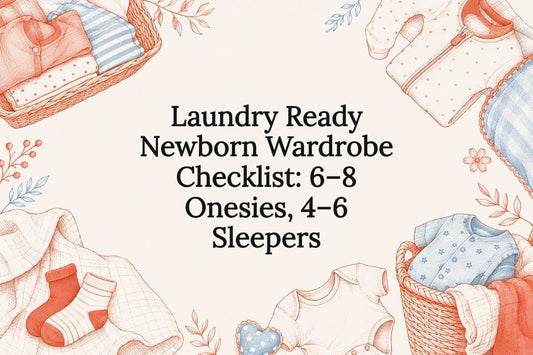 Decorative newborn wardrobe checklist illustration