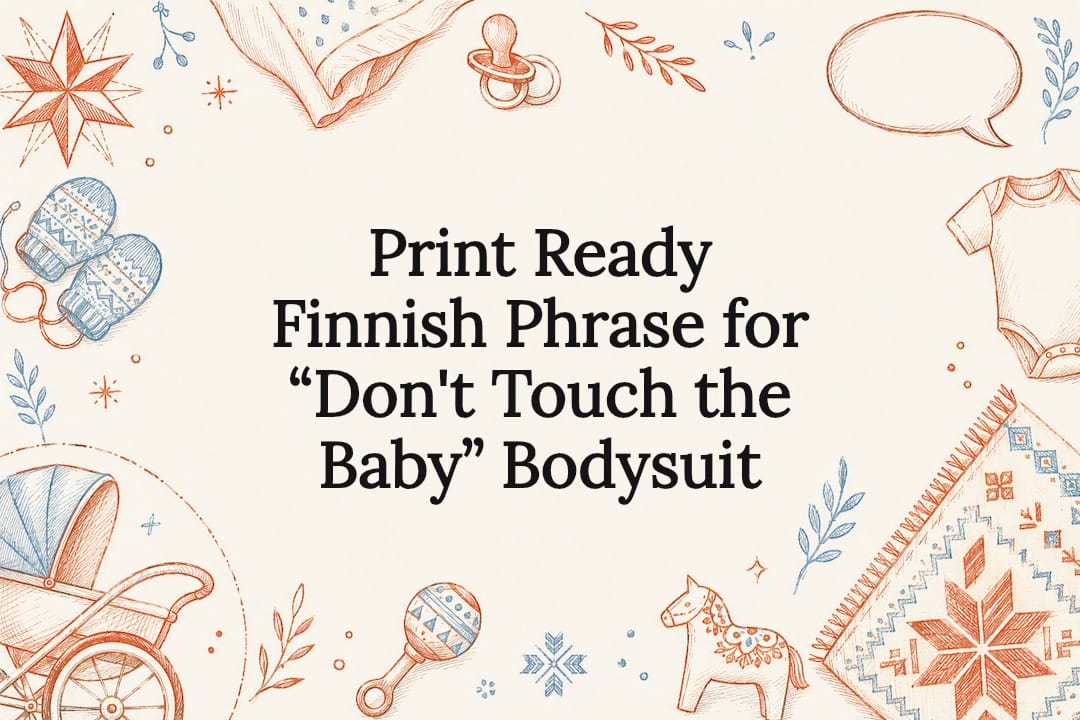 Decorative Finnish baby boundary title card