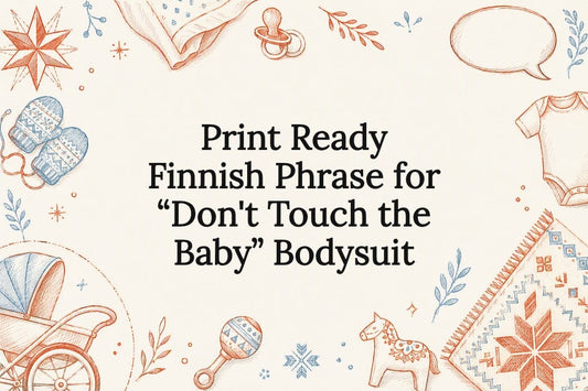 Decorative Finnish baby boundary title card