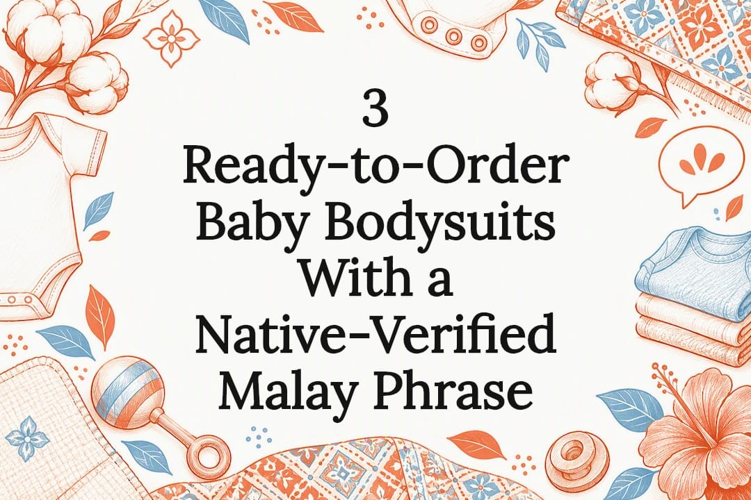 Decorative Malay baby bodysuit title card