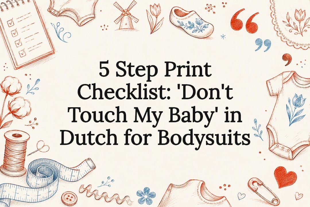 Decorative Dutch baby bodysuit checklist illustration