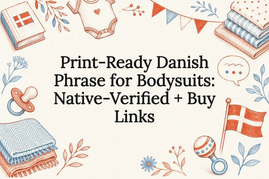Danish baby phrase title card illustration