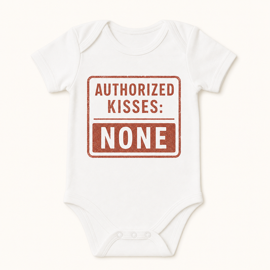 Authorized Kisses: None Onesie — Baby in Every Language